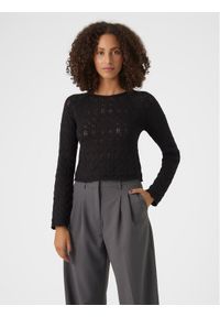 Vero Moda Sweter Fabienne 10299617 Czarny Slim Fit. Kolor: czarny. Materiał: bawełna, syntetyk #1