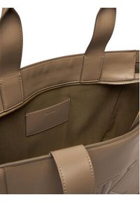 Calvin Klein Torebka Bold Ck Medium Tote LV04F3218G Beżowy. Kolor: beżowy. Materiał: skórzane #4