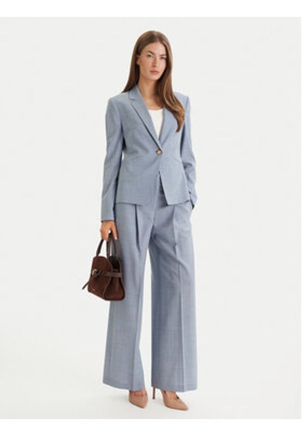 BOSS Marynarka Jia 9 50542010 Niebieski Slim Fit. Kolor: niebieski. Materiał: wełna