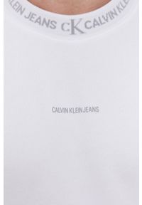 Calvin Klein Jeans Bluza bawełniana J30J317059.4890 męska kolor biały z nadrukiem. Okazja: na co dzień. Kolor: biały. Materiał: bawełna. Wzór: nadruk. Styl: casual #3