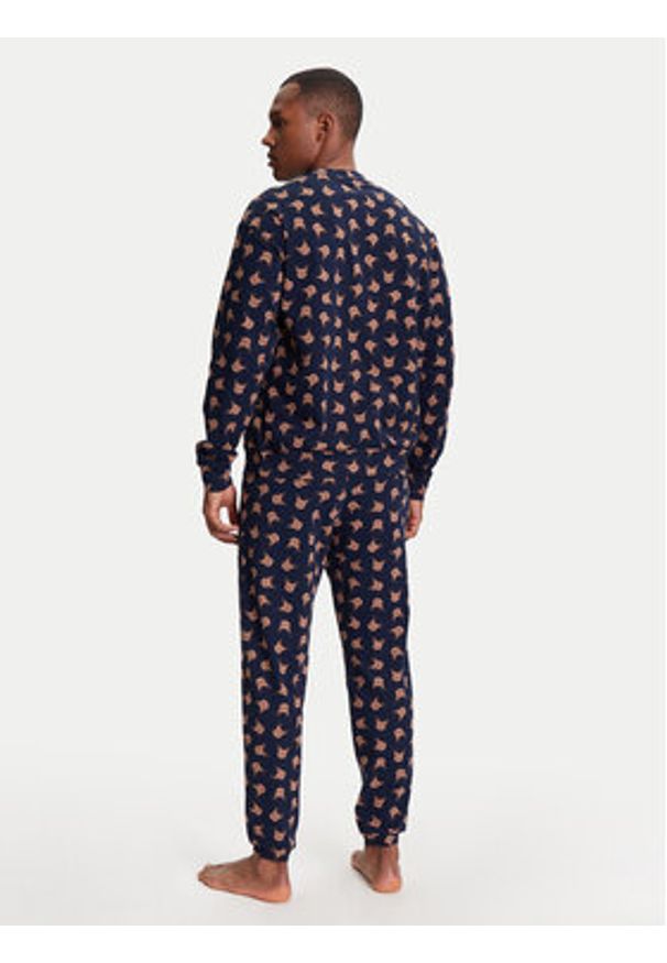 United Colors of Benetton - United Colors Of Benetton Piżama 38DK4P02L Granatowy Regular Fit. Kolor: niebieski. Materiał: bawełna