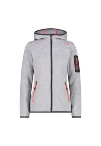 Polar z kapturem dla kobiet CMP. Typ kołnierza: kaptur. Kolor: czerwony, szary, wielokolorowy. Materiał: polar. Sport: turystyka piesza #1