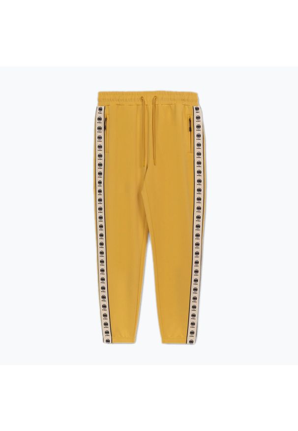 PITBULL - Spodnie męskie Pitbull Track Pants Powers. Kolor: żółty. Sport: fitness