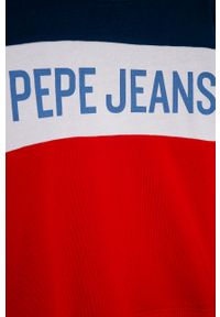 Pepe Jeans - Bluza bawełniana David 128-180 cm. Okazja: na co dzień. Typ kołnierza: bez kaptura. Kolor: czerwony. Materiał: bawełna. Wzór: nadruk. Styl: casual #3
