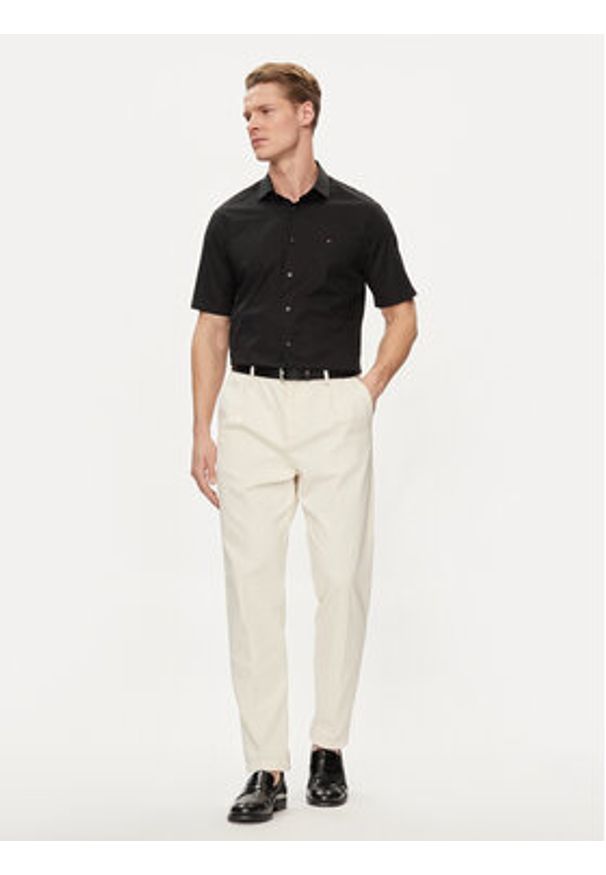 TOMMY HILFIGER - Tommy Hilfiger Koszula Core MW0MW34626 Czarny Slim Fit. Kolor: czarny. Materiał: bawełna