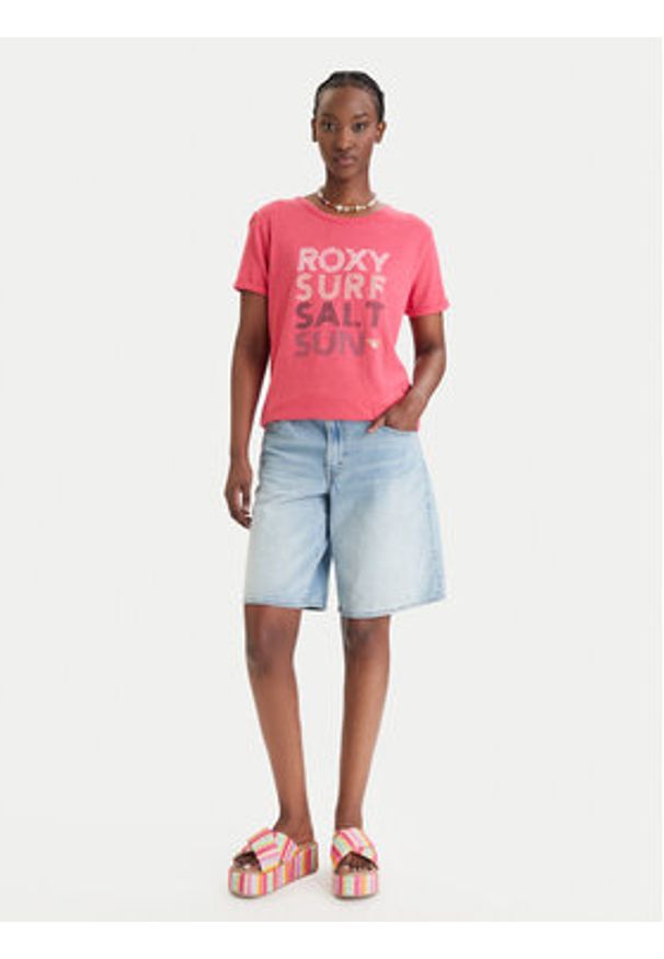 Roxy T-Shirt ERJZT06024 Żółty Regular Fit. Kolor: żółty. Materiał: bawełna