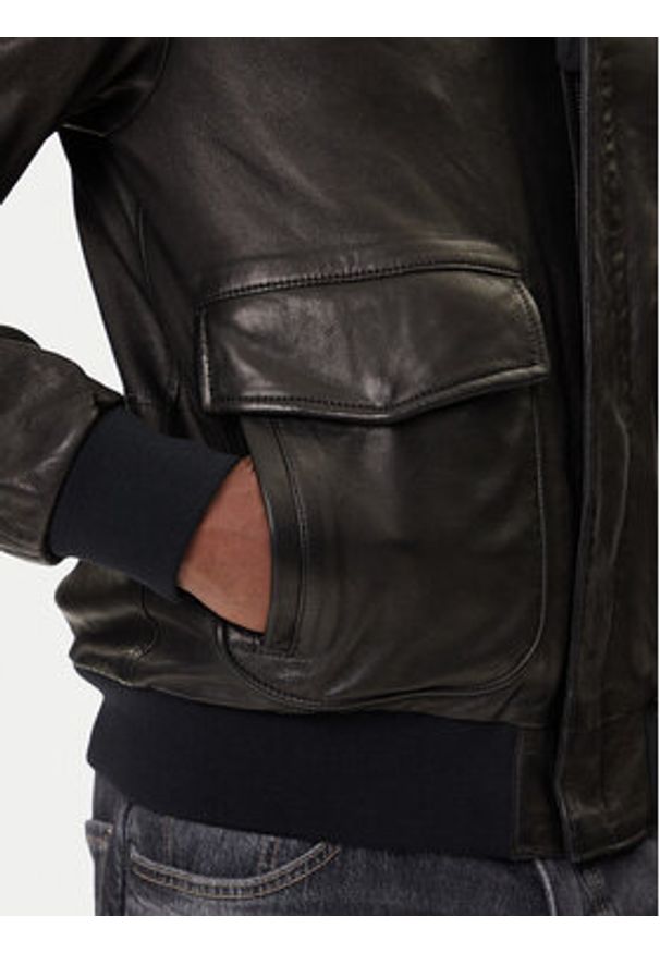 Aeronautica Militare Kurtka skórzana 252PN0895U100839 Czarny Regular Fit. Kolor: czarny. Materiał: skóra