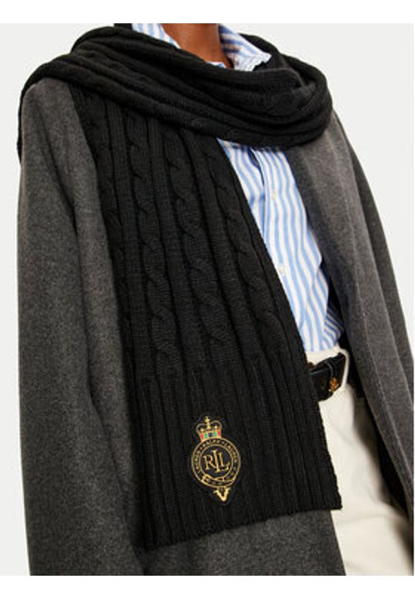 Lauren Ralph Lauren - LAUREN RALPH LAUREN Szalik 454960071002 Czarny. Kolor: czarny. Materiał: materiał, nylon