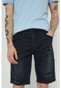medicine - Medicine szorty jeansowe męskie kolor granatowy. Kolor: niebieski. Materiał: jeans