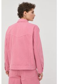 GESTUZ - Gestuz kurtka jeansowa damska kolor różowy przejściowa oversize. Kolor: różowy. Materiał: jeans #6