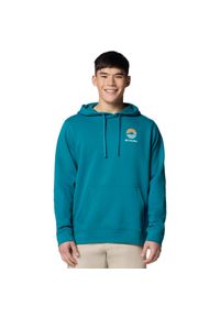 columbia - Bluza dresowa sportowa męska Trek Graphic Hoodie. Kolor: zielony. Materiał: bawełna, poliester