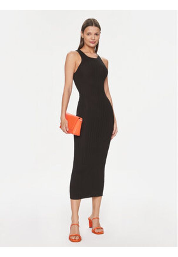 Silvian Heach Sukienka codzienna GPP24020VE Czarny Bodycon Fit. Okazja: na co dzień. Kolor: czarny. Materiał: syntetyk. Typ sukienki: bodycon, proste. Styl: casual