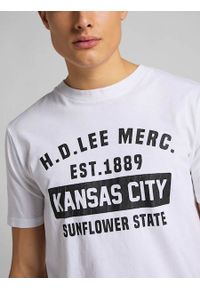 Lee - LEE SS KANSAS CITY TEE MĘSKI T-SHIRT KOSZULKA LOGO WHITE L60TFE12 112113532