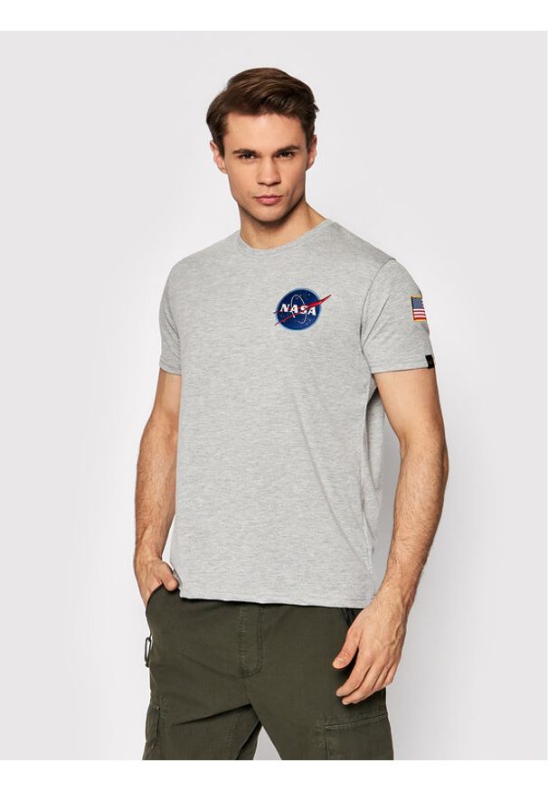 Alpha Industries T-Shirt Space Shuttle 176507 Szary Regular Fit. Kolor: szary. Materiał: bawełna