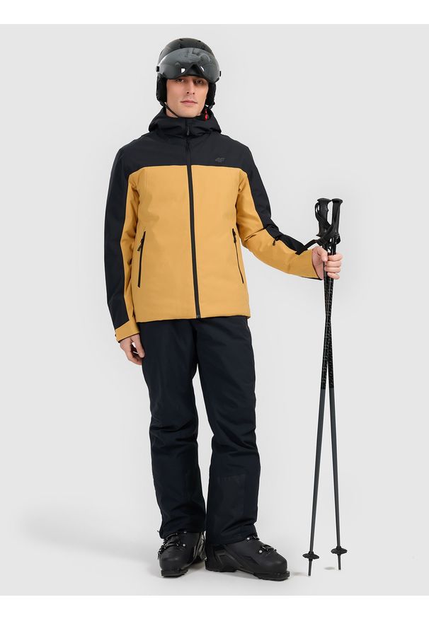 4f - 4F Kurtka narciarska membrana 5000 męska - pomarańczowa S. Okazja: na co dzień. Kolor: pomarańczowy. Materiał: tkanina, poliester. Sezon: zima. Styl: casual