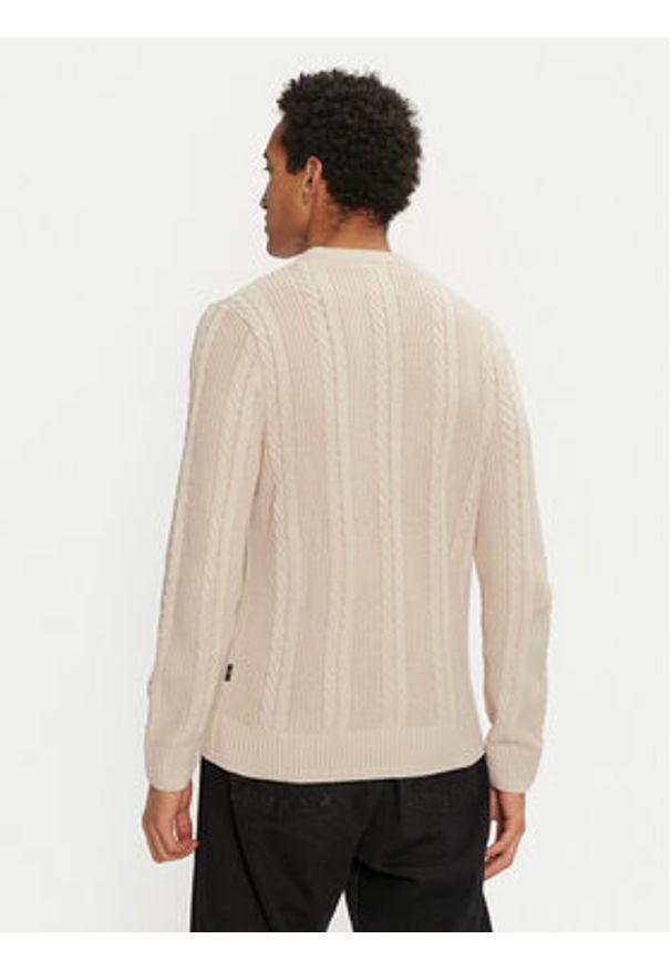 Jack & Jones - Jack&Jones Sweter 12261436 Beżowy Regular Fit. Kolor: beżowy. Materiał: bawełna