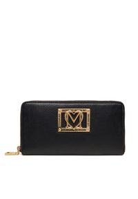Love Moschino - LOVE MOSCHINO Duży Portfel Damski JC5603PP1NLI0000 Czarny. Kolor: czarny. Materiał: skóra