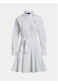 Polo Ralph Lauren Sukienka codzienna 211903189002 Biały Regular Fit. Okazja: na co dzień. Typ kołnierza: polo. Kolor: biały. Materiał: bawełna. Typ sukienki: proste. Styl: casual #7