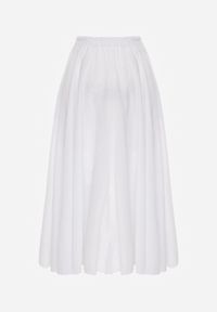 Born2be - Biała Spódnica Bawełniana o Rozkloszowanym Kroju z Kieszeniami Nephise. Okazja: do pracy, na co dzień, na spacer. Kolor: biały. Materiał: bawełna. Długość: długie. Styl: elegancki, casual #8