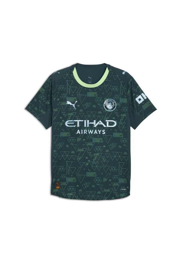Puma - Męska autentyczna czwarta koszulka Manchester City 25/26 PUMA. Kolor: zielony. Sport: piłka nożna