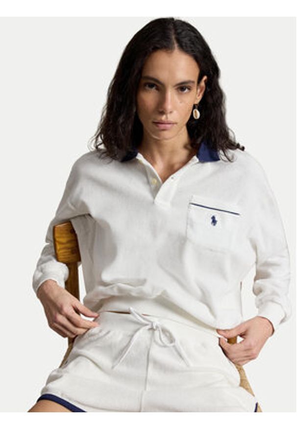 Polo Ralph Lauren Bluza 211A12737002 Biały Relaxed Fit. Typ kołnierza: polo. Kolor: biały. Materiał: bawełna