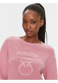 Pinko Sweter Burgos 100414 Y7Z4 Różowy Regular Fit. Kolor: różowy. Materiał: wełna #3