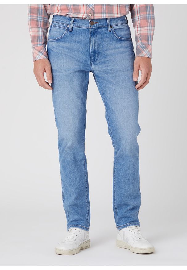 Wrangler - WRANGLER MESKIE SPODNIE JEANSOWE WRANGLER LARSTON COOL TWIST W18SYLZ70 112330749. Okazja: na co dzień. Stan: obniżony. Styl: casual, klasyczny
