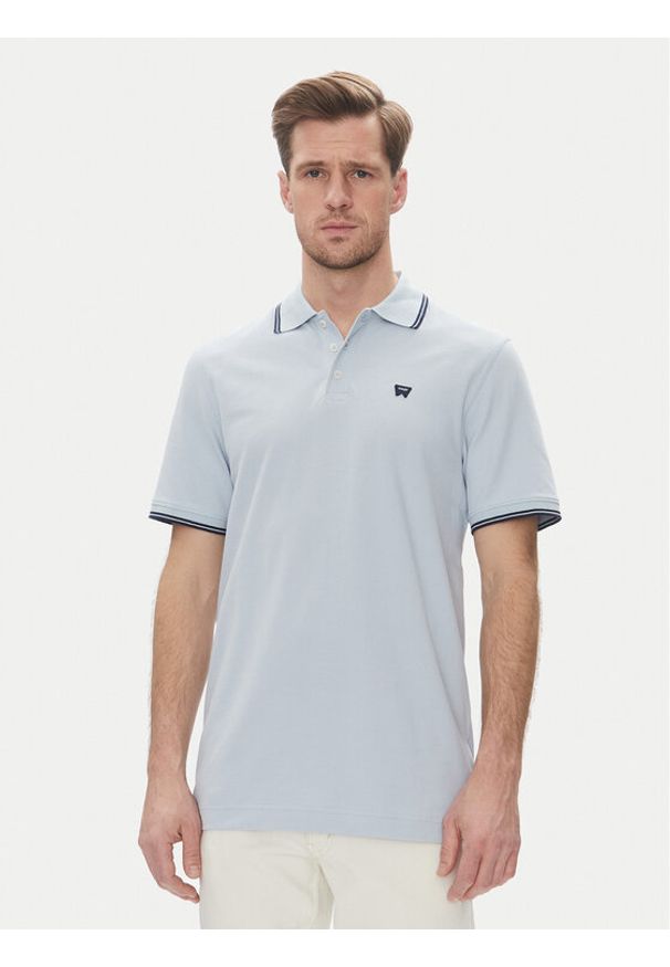 Wrangler Polo 112362830 Błękitny Regular Fit. Typ kołnierza: polo. Kolor: niebieski. Materiał: bawełna