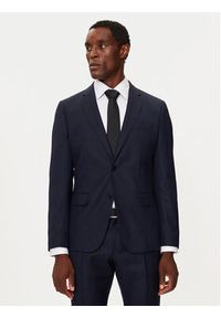 BOSS - Boss Garnitur 50528126 Granatowy Slim Fit. Kolor: niebieski. Materiał: wełna #2