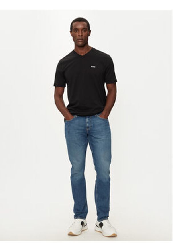 BOSS - Boss T-Shirt Tee V 50506347 Czarny Regular Fit. Kolor: czarny. Materiał: bawełna
