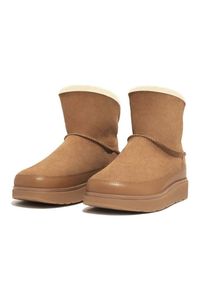Buty FitFlop GEN-FF Mini Double-Faced Shearling Boots W GS6-A69 beżowy. Okazja: na spacer. Zapięcie: pasek. Kolor: beżowy. Materiał: materiał, skóra #3