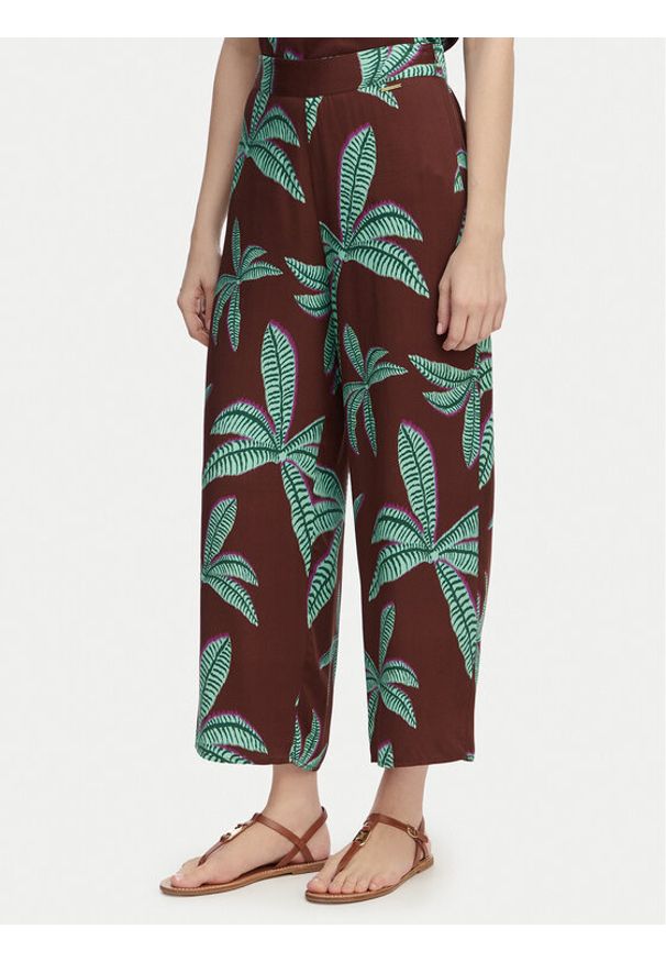 LOLA CASADEMUNT Spodnie materiałowe LS2614055 Brązowy Relaxed Fit. Kolor: brązowy. Materiał: wiskoza