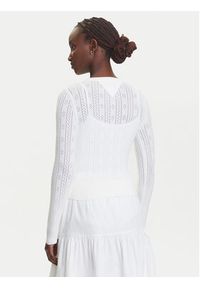 Tommy Jeans Kardigan Pointelle DW0DW20966 Biały Regular Fit. Kolor: biały. Materiał: wiskoza, syntetyk #2