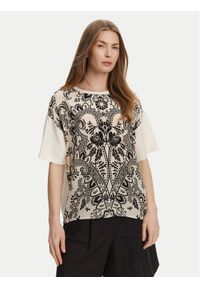 Weekend Max Mara T-Shirt Pampas 2515941082 Beżowy Relaxed Fit. Kolor: beżowy. Materiał: bawełna