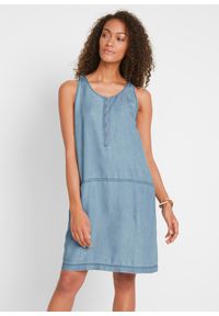 bonprix - Sukienka dżinsowa TENCEL™ Lyocell. Kolor: niebieski. Materiał: lyocell