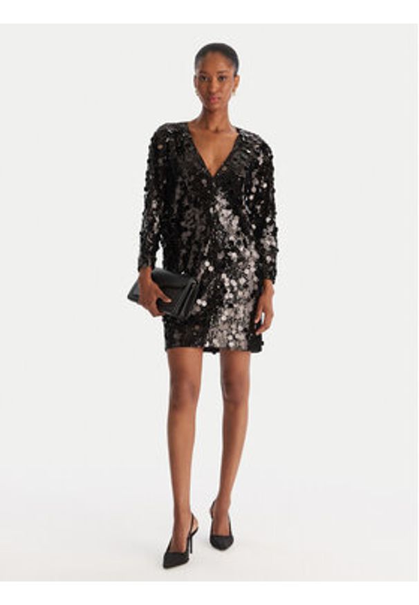 ACCESS FASHION Sukienka koktajlowa 54-3014-406 Czarny Regular Fit. Kolor: czarny. Materiał: syntetyk. Styl: wizytowy