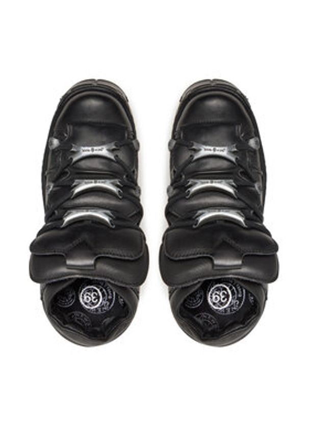 NEW ROCK Botki M-TM106-C2 Czarny. Kolor: czarny. Materiał: skóra. Styl: rockowy