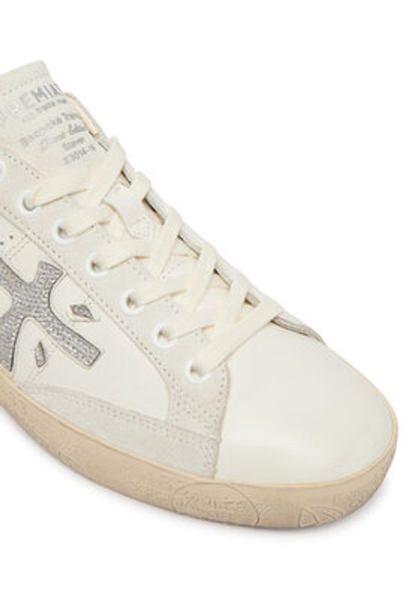 Premiata Sneakersy Stevend Var 8127 Écru. Kolor: kremowy. Materiał: skóra