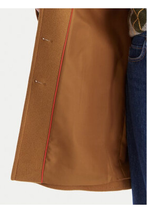 MAX&Co. Płaszcz wełniany 2526016023200 Brązowy Regular Fit. Kolor: brązowy. Materiał: wełna