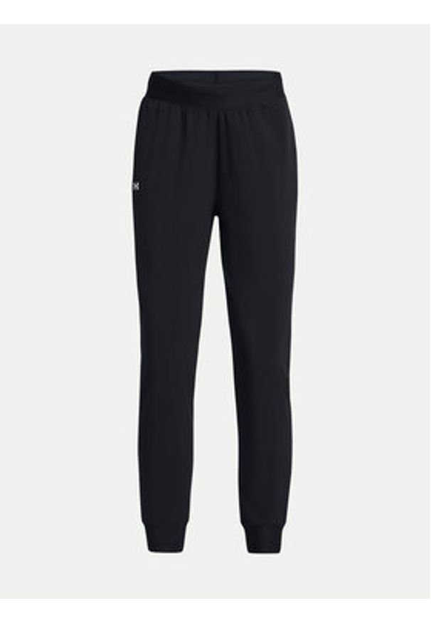 Under Armour Spodnie dresowe Armoursport High Rise Wvn Pnt 1382727-001 Czarny Loose Fit. Kolor: czarny. Materiał: syntetyk