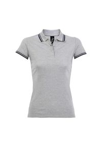SOL'S - Damska Koszulka Polo Pasadena. Typ kołnierza: polo. Kolor: wielokolorowy, niebieski, szary