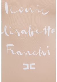 Elisabetta Franchi strój kąpielowy kolor różowy miękka miseczka. Kolor: różowy. Materiał: dzianina. Wzór: nadruk