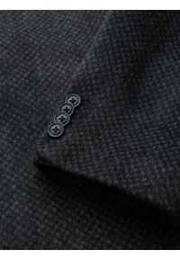 Ombre Clothing - Długi rozpinany męski płaszcz z wełną – grafitowy V2. Kolor: szary. Materiał: wełna. Długość: długie. Sezon: zima. Styl: elegancki #6