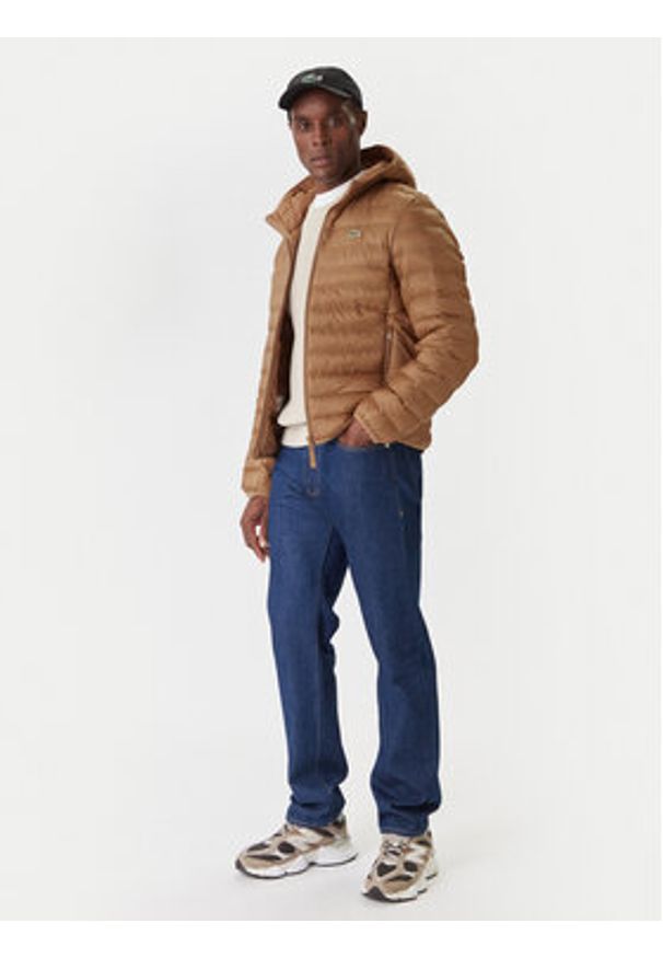 Lacoste Kurtka przejściowa BH2909 Brązowy Regular Fit. Kolor: brązowy. Materiał: syntetyk