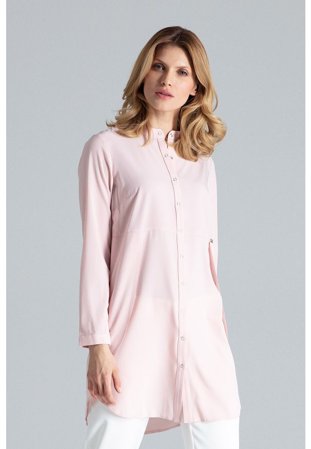 Figl - Różowa Koszula -Tunika Zapinana Na Zatrzaski. Kolor: różowy