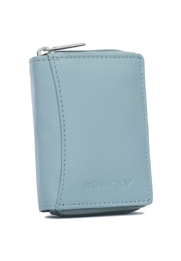 ROVICKY - Portfel damski Rovicky R-23-17-LFN błękitny. Kolor: niebieski. Materiał: skóra