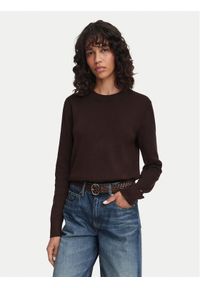 TOMMY HILFIGER - Tommy Hilfiger Sweter WW0WW52298 Brązowy ciemny Regular Fit. Kolor: brązowy. Materiał: bawełna #1