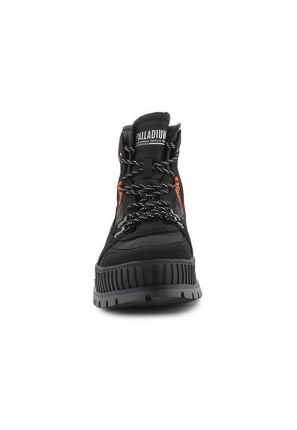 Buty do chodzenia męskie Palladium Pallashock Outcity Black 008. Wysokość cholewki: za kostkę. Zapięcie: sznurówki. Kolor: czarny. Materiał: guma, skóra, tkanina. Szerokość cholewki: normalna. Sport: turystyka piesza