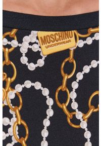 Moschino Underwear Koszula nocna damska kolor czarny. Kolor: czarny. Materiał: dzianina. Długość: długie