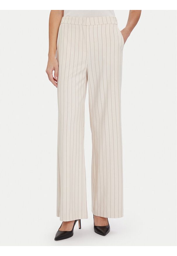 Maryley Spodnie materiałowe 25IB598/M17/35PA Écru Regular Fit. Materiał: syntetyk